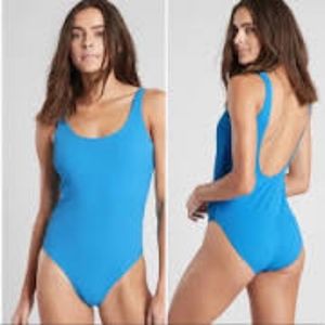 Blue Athleta One Piece Scoop Back Swimsuit, XS